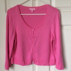Lilly Pulitzer XL Crop Cardigan Hot Pink Sweater